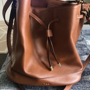 Ralph Lauren Leather Debby Drawstring Bag